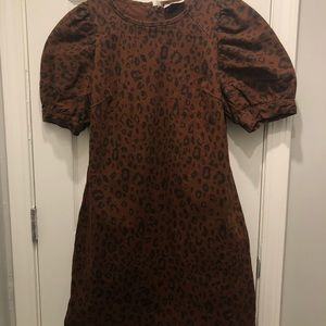 Denim cheetah dress